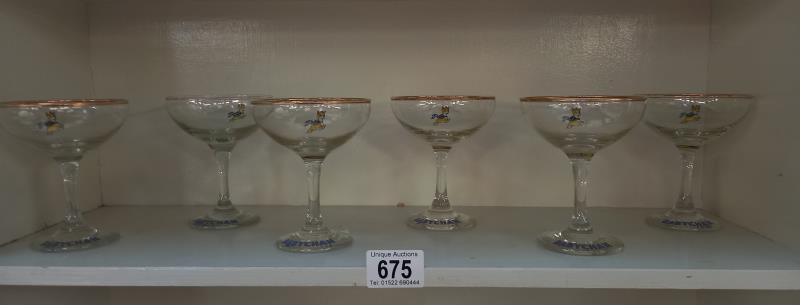 6 Babycham glasses