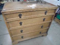 An oak four drawer chest in good condition, COLLECT ONLY.