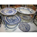 A good lot of blue and white meat platters. COLLECT ONLY.