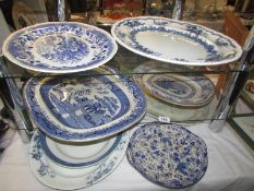A good lot of blue and white meat platters. COLLECT ONLY.