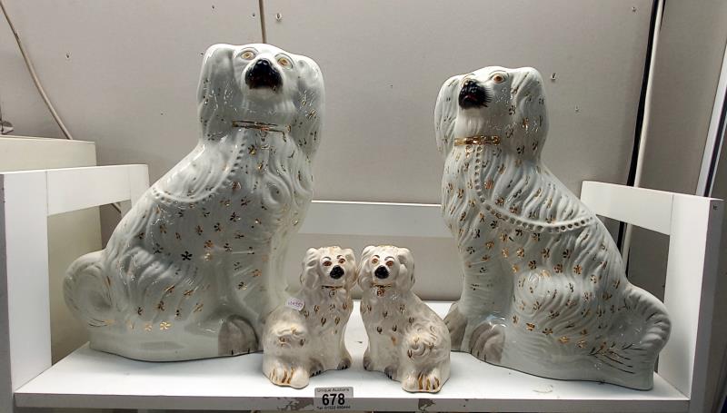 2 large Staffordshire dogs & 2 small Beswick Staffordshire dogs, Collect only