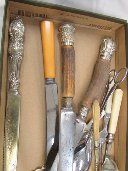 A selection of antique carving knives and other cutlery. - Image 2 of 2