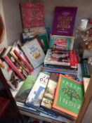 A large quantity of cook books.