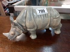 A Spanish ceramic Rhinocerous. A/F