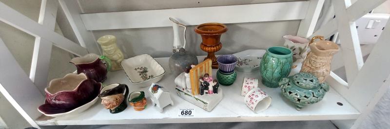 A quantity of miscellaneous items including miniature Toby jugs etc.