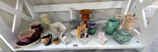 A quantity of miscellaneous items including miniature Toby jugs etc.