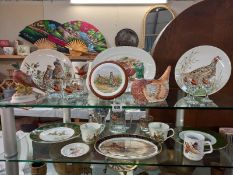 2 shelves of Pheasant pottery & glassware, Collect only