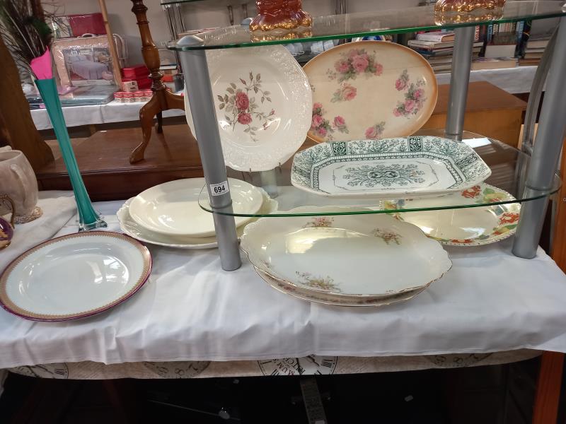 A good selection of 19th/20th century meat platters, Collect only