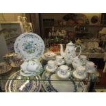A Midwinter coffee set, three shell cups, plates and one saucer etc.,