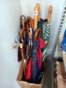 A good selection of umbrellas and walking sticks including gamebird shooting stick.