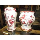 Two Mason's Red Mandalay vases.