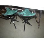 Two folding stools.