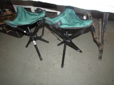 Two folding stools.