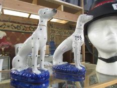 A pair of Staffordshire Greyhounds.