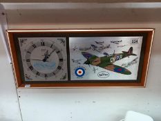 A Battle of Britain, the spitfire, wall clock.