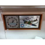 A Battle of Britain, the spitfire, wall clock.