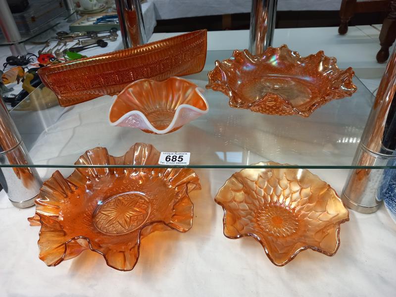 A quantity of carnival glass