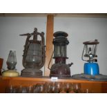 Four old lamps.