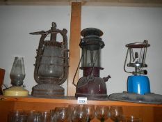 Four old lamps.