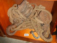 A quantity of old pulley ropes.