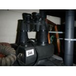 A cased pair of binoculars.