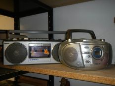 A Sony radio and a Philips radio.