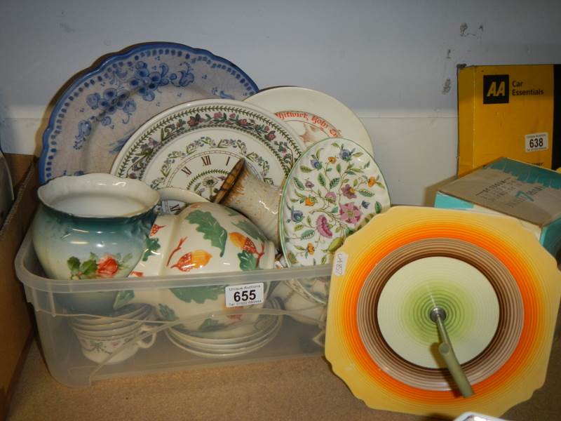 A mixed lot of ceramics including cake stand.