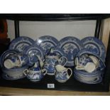 A mixed lot of blue and white plates etc.,