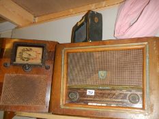 Three vintage radios.