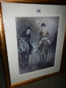 A good 20th print of riders on horseback.