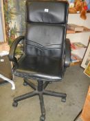 A black office chair.