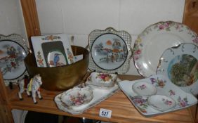 A mixed lot of ceramics including plates.