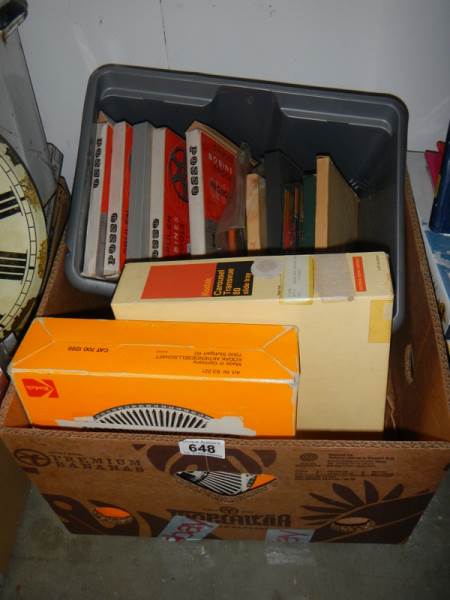 A box of assorted films, negatives etc.,