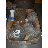 A large box of assorted glass ware.