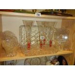 A mixed lot of glass ware including trays, champagne flutes etc.,