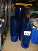 A mixed lot of blue glass etc.,
