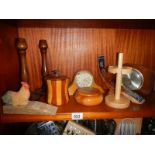 A mixed lot of wooden items.