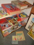 Three shelves of assorted vintage children's books.