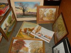 A quantity of pictures including watercolours.