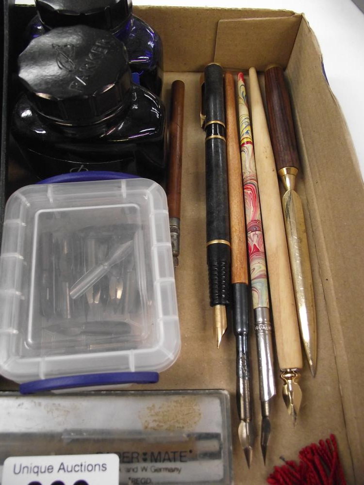 A good lot of boxed Parker pens, Indian Ink, fountain pen and nibs etc - Image 2 of 5