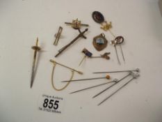 A mixed lot including hat pins etc