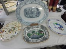 4 Victorian/Edwardian vintage meat platters