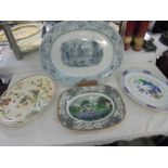 4 Victorian/Edwardian vintage meat platters