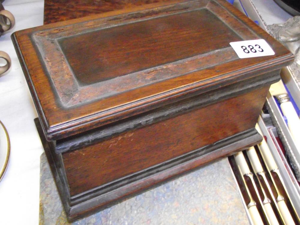 A selection of vintage cased cutlery etc including candleabra, mahogany tea caddy, burr walnut cigar - Image 3 of 4