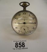 A large heavy glass ball paperweight, pocket watch clock.