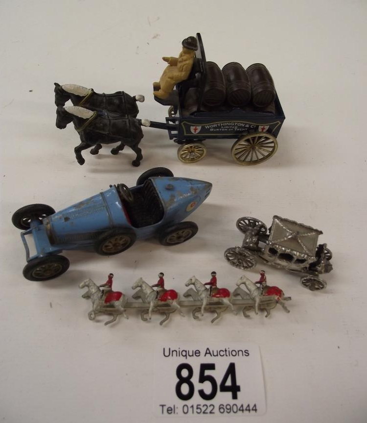 Days gone by Brewery Dray, diecast Lesney Bugatti etc