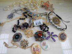 A quantity of costume jewellery etc.