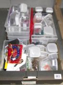 2 boxes of jewellery making items etc