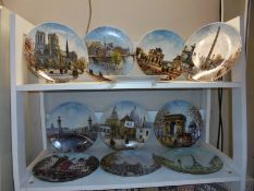 11 Limoges Parisian scenes on porcelain collectors plates