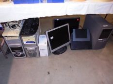 A quantity of 3 PC's plus 2 monitors, Dell, Acer XP Professional all sold as seen